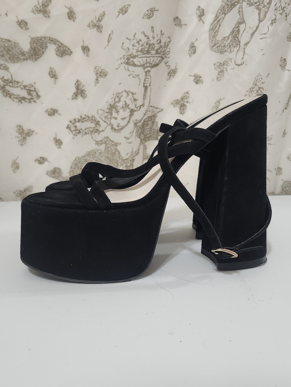 Raye by Revolve Black Isabella Platform Heels Sz 9